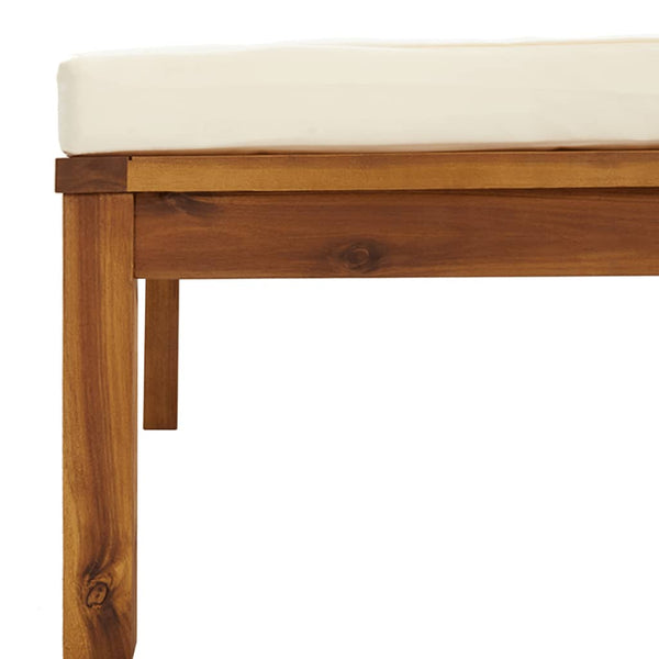 vidaXL Salon de jardin 7 pcs avec coussins crème Bois d'acacia massif