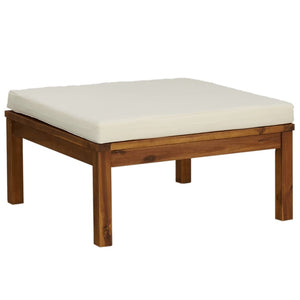 11-tlg. Garten-Lounge-Set mit Creme Kissen Massivholz Akazie