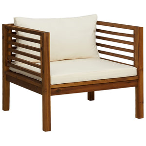 12-tlg. Garten-Lounge-Set mit Creme Kissen Massivholz Akazie