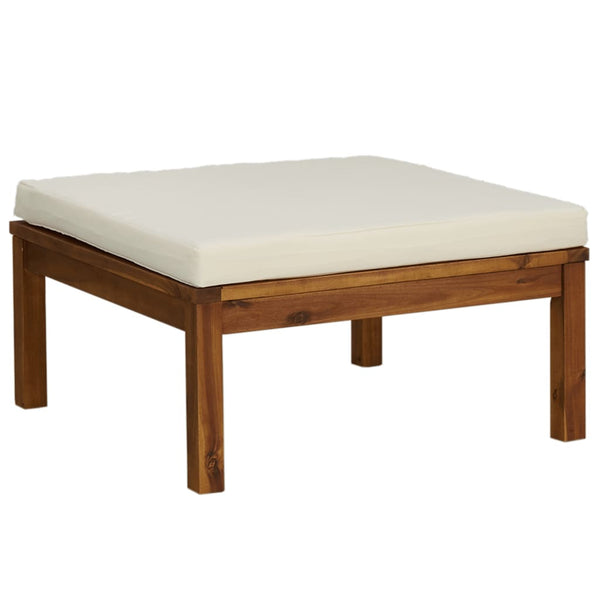 8-tlg. Garten-Lounge-Set mit Creme Kissen Massivholz Akazie