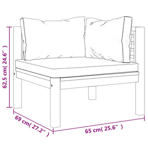8-tlg. Garten-Lounge-Set mit Creme Kissen Massivholz Akazie