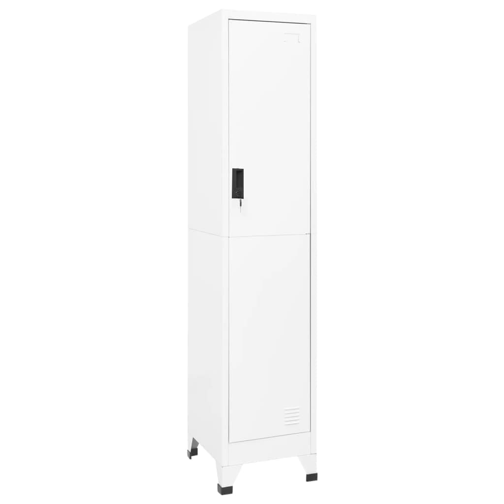 Weißer Schließfachschrank Stahl 38x45x180cm