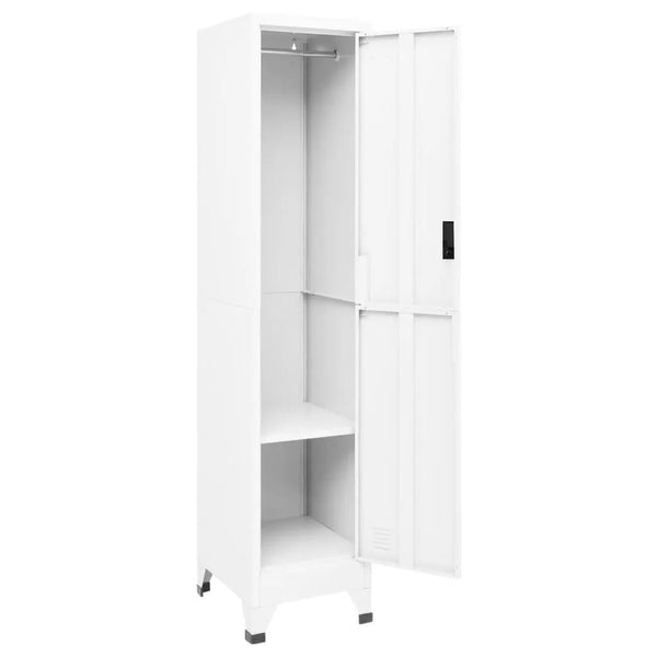 Weißer Schließfachschrank Stahl 38x45x180cm