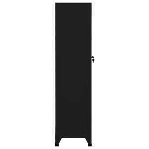 Schließfachschrank Schwarz Stahl 38x45x180 cm