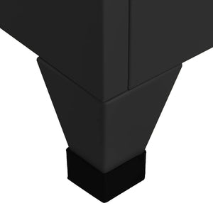 Schließfachschrank Schwarz Stahl 38x45x180 cm