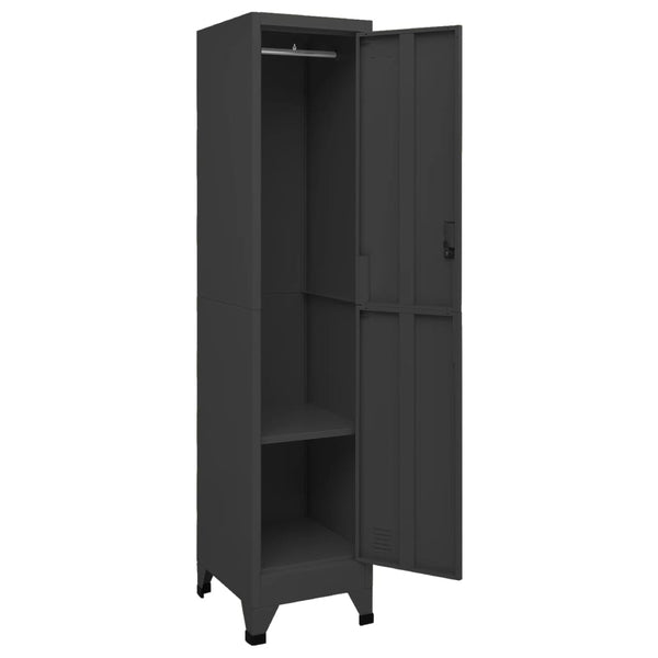 Anthrazit Schließfachschrank, 38x45x180 cm, Stahl