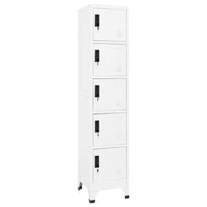 Weißer Schließfachschrank aus Stahl, 180 cm