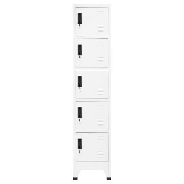 Weißer Schließfachschrank aus Stahl, 180 cm