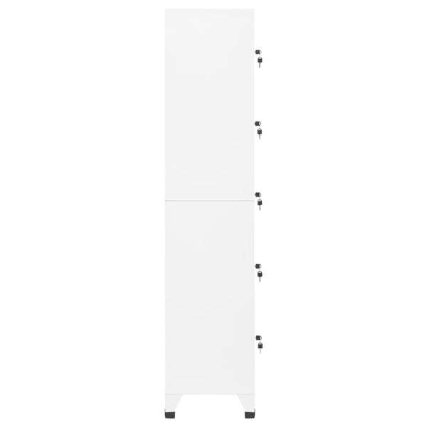 Weißer Schließfachschrank aus Stahl, 180 cm