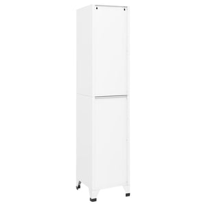 Weißer Schließfachschrank aus Stahl, 180 cm