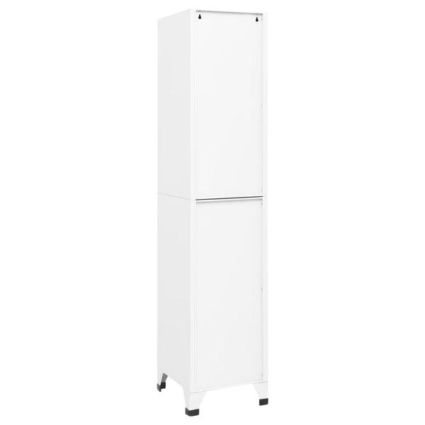 Weißer Schließfachschrank aus Stahl, 180 cm
