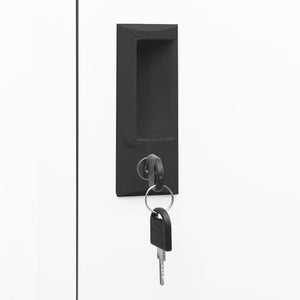 Weißer Schließfachschrank aus Stahl, 180 cm