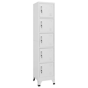 Hellgrauer Schließfachschrank Stahl 38x40x180 cm