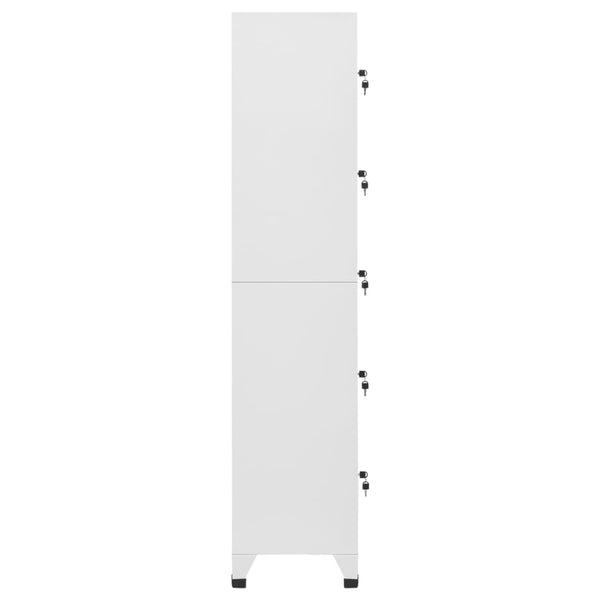 Hellgrauer Schließfachschrank Stahl 38x40x180 cm
