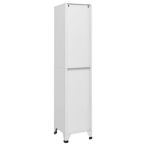 Hellgrauer Schließfachschrank Stahl 38x40x180 cm