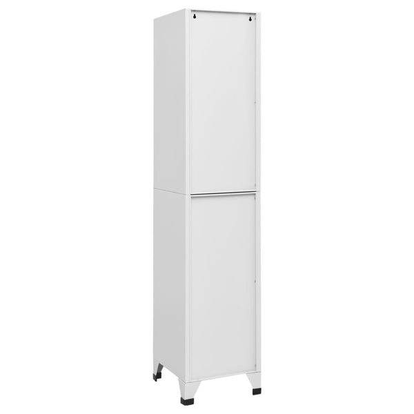 Hellgrauer Schließfachschrank Stahl 38x40x180 cm