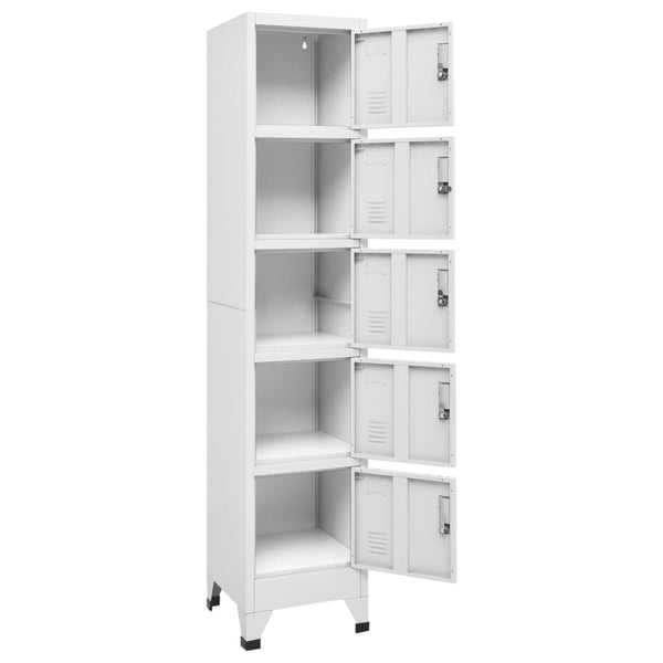 Hellgrauer Schließfachschrank Stahl 38x40x180 cm