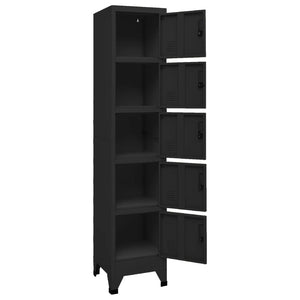 vidaXL Armoire de rangement à casiers Noir 38x40x180 cm Acier