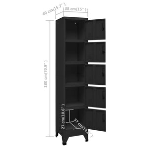 vidaXL Armoire de rangement à casiers Noir 38x40x180 cm Acier
