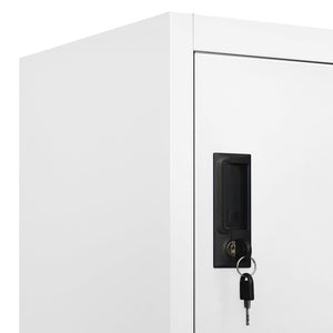 Weißer Stahlschrank, 90x45x180 cm