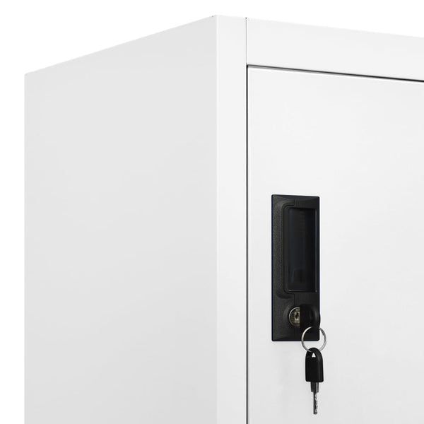 Weißer Stahlschrank, 90x45x180 cm
