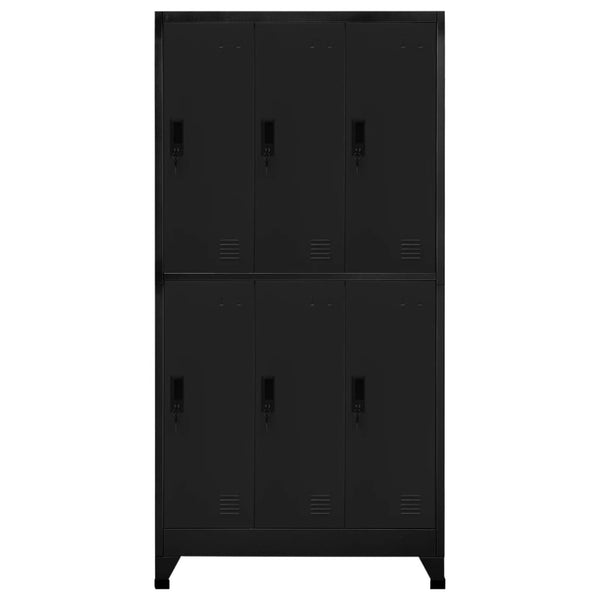 Schließfachschrank Schwarz Stahl 90x45x180cm