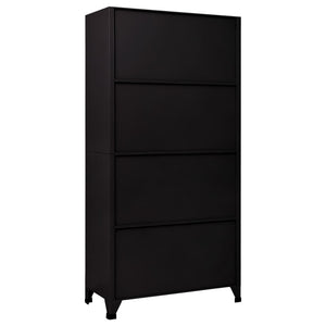 Schließfachschrank Schwarz Stahl 90x45x180cm