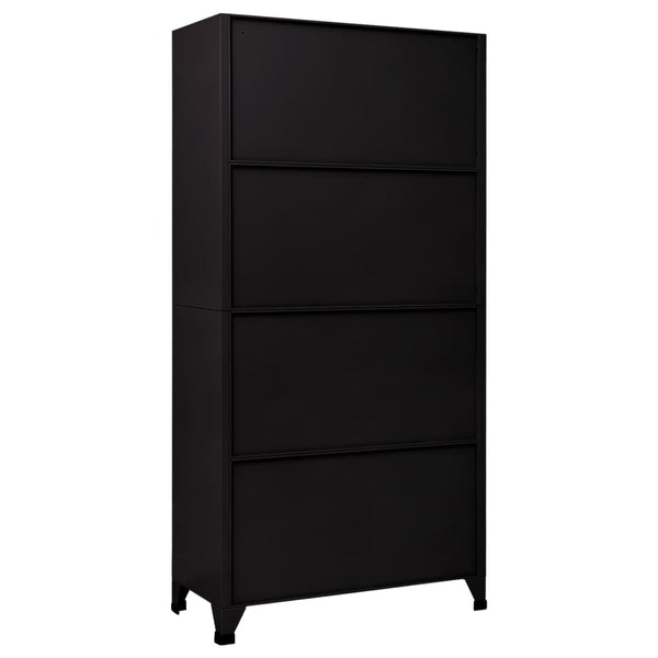 Schließfachschrank Schwarz Stahl 90x45x180cm
