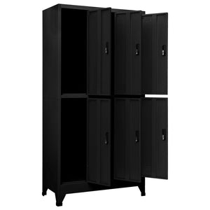 Schließfachschrank Schwarz Stahl 90x45x180cm