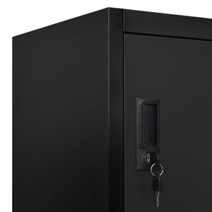 Schließfachschrank Schwarz Stahl 90x45x180cm