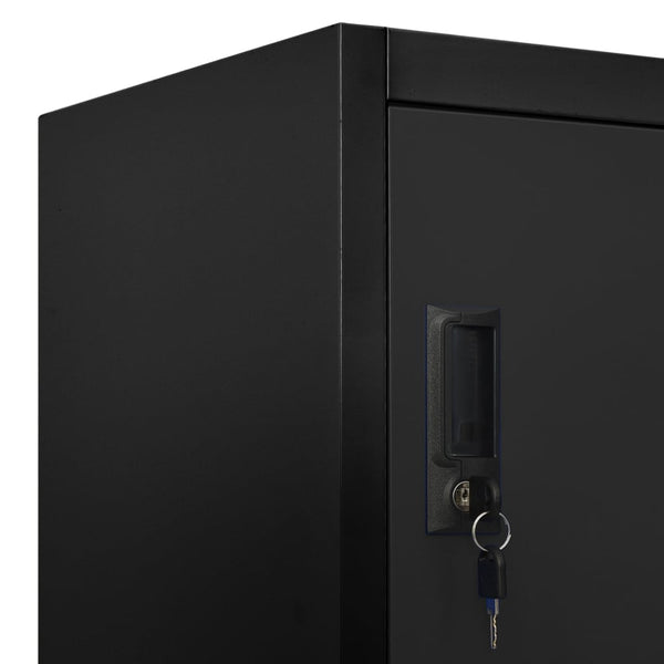 Schließfachschrank Schwarz Stahl 90x45x180cm