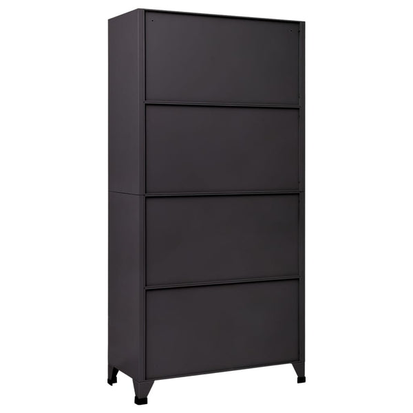 Anthrazit Schließfachschrank 90x45x180 cm Stahl