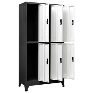 Stahlschrank Anthrazit/Weiß, 90x45x180 cm