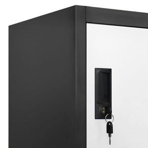 Stahlschrank Anthrazit/Weiß, 90x45x180 cm