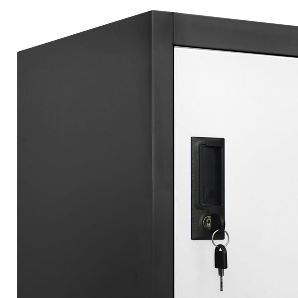 Stahlschrank Anthrazit/Weiß, 90x45x180 cm