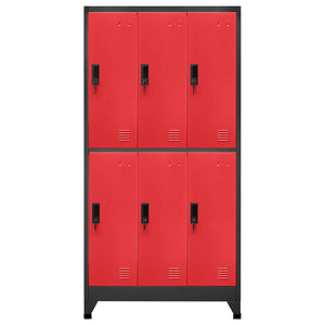 Stahlschrank Anthrazit/Rot, 180 cm