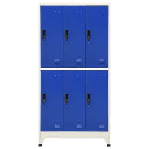 Stahl Schließfachschrank Grau/Blau 90x45x180cm