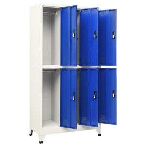 Stahl Schließfachschrank Grau/Blau 90x45x180cm