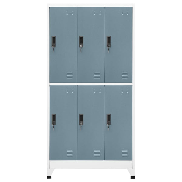 Schließfachschrank Stahl Hellgrau/Dunkelgrau 90x45x180cm