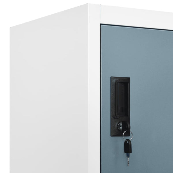 Schließfachschrank Stahl Hellgrau/Dunkelgrau 90x45x180cm