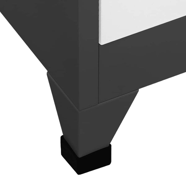 Schließfachschrank Stahl Anthrazit/Weiß 90x40x180 cm