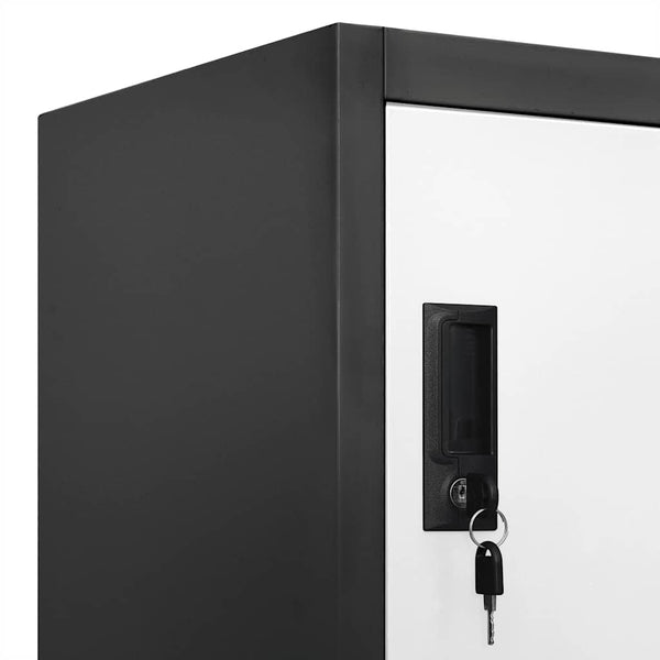 Schließfachschrank Stahl Anthrazit/Weiß 90x40x180 cm