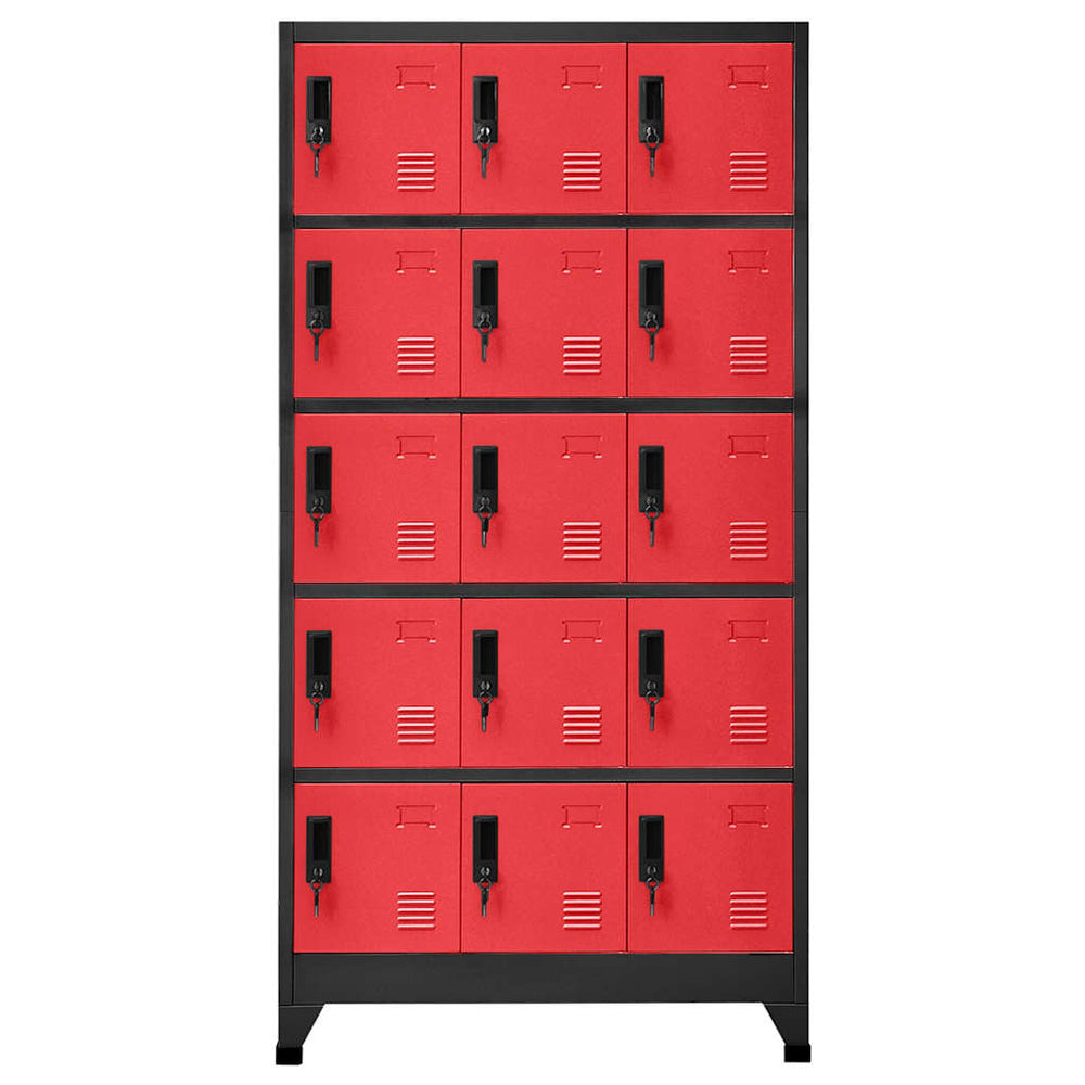 Stahl Schließfachschrank Anthrazit/Rot 90x40x180cm