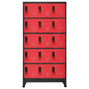 Stahl Schließfachschrank Anthrazit/Rot 90x40x180cm