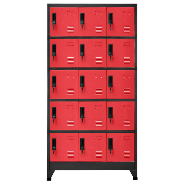 Stahl Schließfachschrank Anthrazit/Rot 90x40x180cm