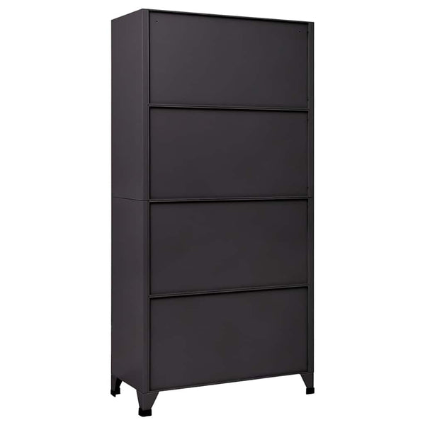 Stahl Schließfachschrank Anthrazit/Rot 90x40x180cm
