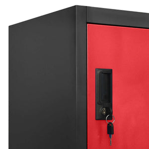 Stahl Schließfachschrank Anthrazit/Rot 90x40x180cm