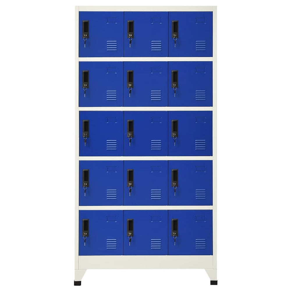 Stahl Schließfachschrank Grau/Blau 90x40x180cm