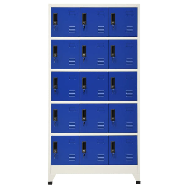 Stahl Schließfachschrank Grau/Blau 90x40x180cm