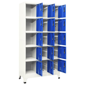 Stahl Schließfachschrank Grau/Blau 90x40x180cm